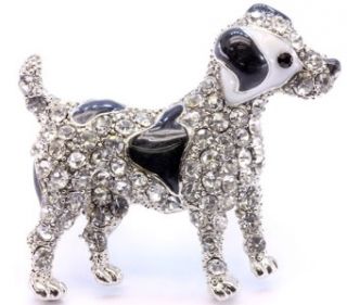 Crystal Enamel Jack Russell Terrier Dog Cocktail Ring