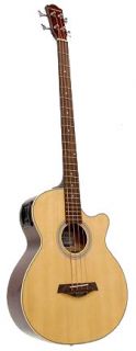 crestwood 2028 acoustic electric bass guitar natural