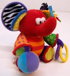   Crinkly Red Elephant Baby Crib Carseat Stroller Toy Rattle Taggie