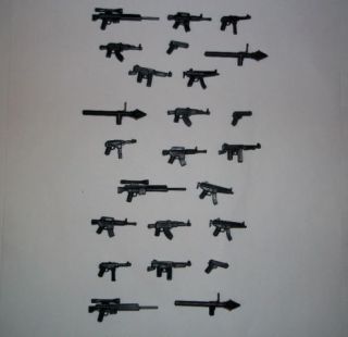 24 PCS BRICKARMS Custom Weapons Black Lego minifig Compatible Military
