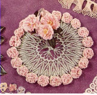 Vintage Carnation Flower Floral Doily Crochet Pattern