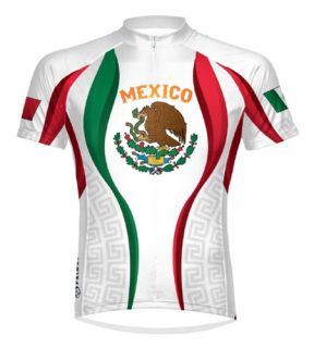 Primal Wear Mexico Cycling Jersey Mens Short Sleeve Mexican Flag Bike