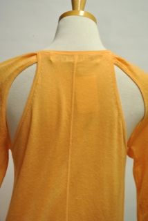 YIGAL AZROUEL Cashmere Cardigan New Sz 2 Orange Cut Out Sweater $440