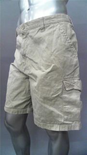 Croft & Barrow Mens 42 Cotton Cargo Shorts Khaki Colorblock Designer