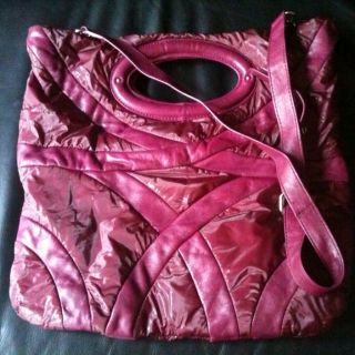 CYNTHIA ROWLEY Messenger Purple Leather Bag Purse