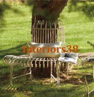  Iron French Chic Patio Tree Wrap Bench Country Cottage Garden