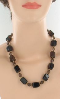 vintage sterling smoky quartz chunky bead necklace be sure to