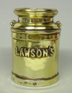  Lawsons Dairy Ceramic Milk Can Gold Planter or Vase Cuyahoga Falls OH