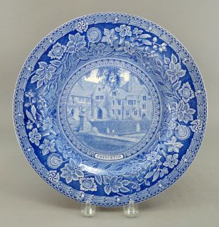  Wedgwood England PRINCETON UNIVERSITY Cuyler Hall 1930 Flow Blue Plate