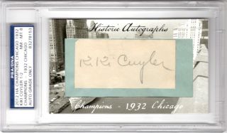 KiKi Cuyler 2012 Historic Autographs Champions 1932 Chicago Cut Auto