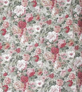 Vintage Croscill Pink Shabby Floral Chic Roses Shower Curtain and