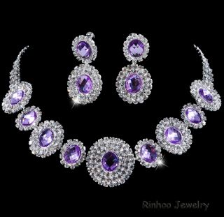Bollywood Fasion Necklace Earring Jewelry Set Rhinestone 6Colors