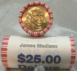 2007 D JAMES MADISON PRESIDENTIAL DOLLAR UNCIRCULATED BANK ROLL