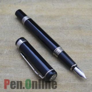 JINHAO 108 Black Lacquer with Chrome Trim Cap Fountain Pen