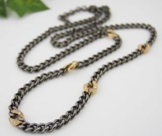  Custom Jewelry Hematite Link Chain by gold plated pave links Necklace
