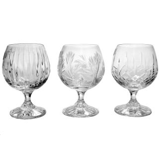 Cut Crystal Brandy Cognac Glass Set 6 Glasses Various