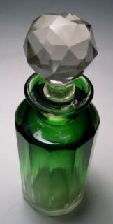 Vintage Baccarat Cut Crystal Perfume Bottle Stopper Green Fade to