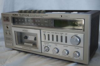 Yorx AM FM Cassette recorder, telephone digital clock radio, great