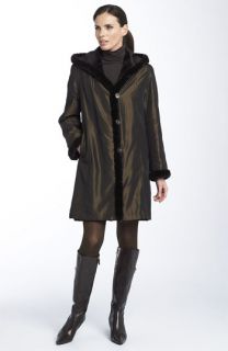 Peter Mark Reversible Genuine Mink Fur Walking Coat