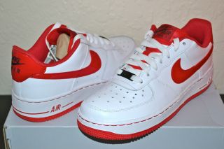 Nike Air Force One 1 GS Shoes White Red Black 5.5Y~7Y Womens 7~8.5