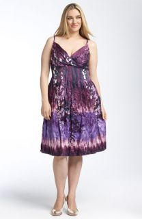 Suzi Chin for Maggy Boutique Crinkled Silk Cotton Dress (Plus)