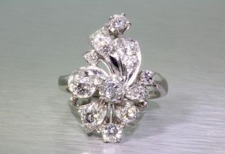 Antique $5000 1 55ct vs Diamond Platinum Cocktail Ring RARE