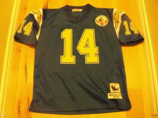 San Diego Chargers Dan Fouts Blue Jersey Size 52 With Patch NFL
