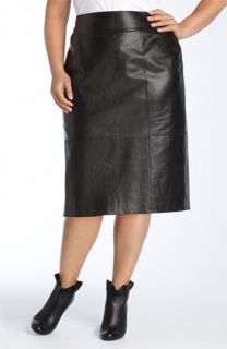 Halogen® Leather Skirt (Plus)