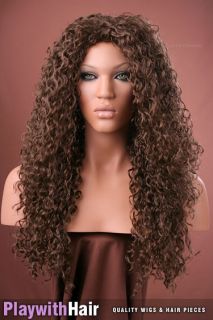Bold Bouncy Curly Style Wig Choc Brown