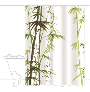 Chinese Bamboo Pattern Bathroom Bath Curtain T2927