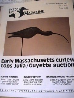   Magazine 1987 Nov Dec Early Mass Curlew Tops Julia Guyette Auction