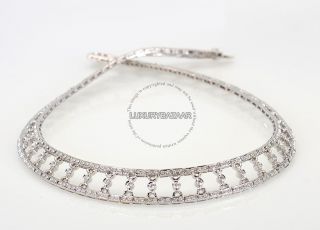 Damiani 18K White Gold Diamond Double Row Necklace Exquisite Design
