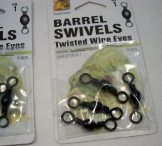 Danielson Barrel Swivels Twisted Wire Eye Black 2 Packs