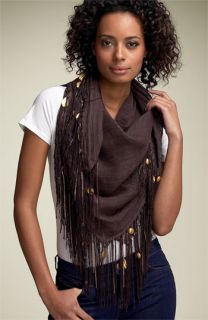 Echo Linen Scarf with Fringe & Coins