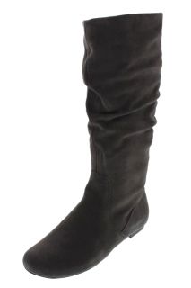 Style Co New Dannii Gray Suede Ruched Pull on Mid Calf Boots Shoes 7