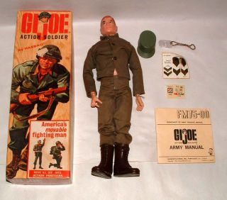 1964 HASBRO GI JOE RED PAINTED HEAD IN BOX EXCELLENT CONDITION