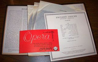 Tchaikovsky Eugene Onegin National Opera Belgrade London Records 1956