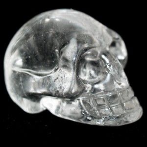 Long Art Glass Crystal Serenity Clear Quartz Skull Trick or Treat