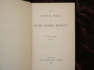 Poetical Works of Dante Gabriel Rossetti 2 Books England RARE 1899 $95