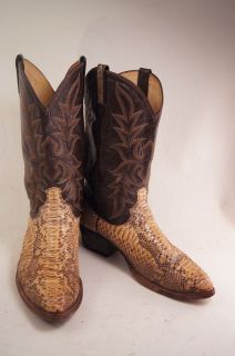 Dan Post Snake Snakeskin Brown 10 5 EW Mens Western Boots