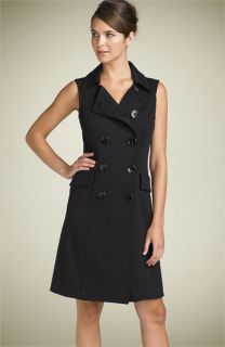 Donna Morgan Double Breasted Ponte Knit Trench Dress
