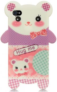 New Teddy Bear Animal Skin Soft Rubber Case Cover for Apple iPhone 4S