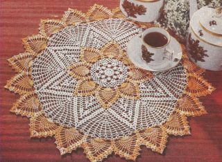 Vintage Crochet Pattern Pineapple Doily Mat Centerpiece