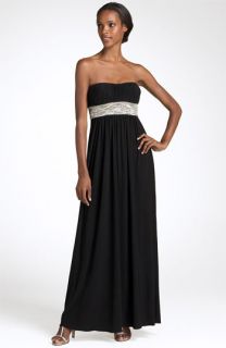 JS Boutique Strapless Bead Gown