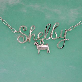 EACH CUSTOM DESIGNED NAME NECKLACE COMES WITH A RAM BOER GOAT CHARM