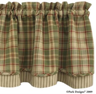 Park Designs Sage Country Cottage Curtain Layered Valance