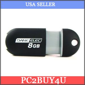 DANE ELEC 8GB USB 2.0 Flash Drive Capless (Black) Model DA ZMP 08G CA