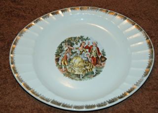 CRONIN CHINA Colonial Couple Oval Platter   Courting Colonial Couple