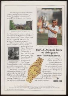 1989 Curtis Strange Golf Photo Rolex Watch Print Ad
