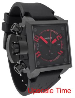 Welder Stainless Steel Black Dial Red Index 40mm Chronograph Mens